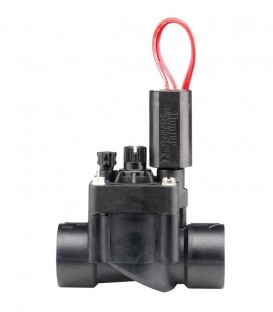 Electroválvula de riego PGV-101G-B 1". RH. PVC solenoide 24 VAC. regulador de caudal.H