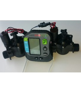 Kit Programador de riego AMICO PRO 2 estaciones 9Vdc + 2 electroválvulas 1"