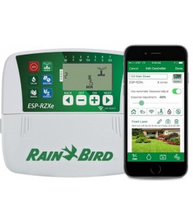 Programador de riego Rain Bird ESP-RZXe, 8 estaciones, interior.