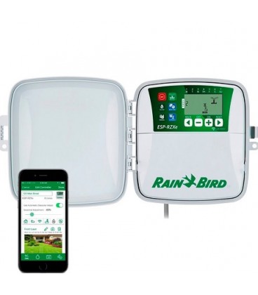 Programador de riego Rain Bird ESP-RZX, e8 estaciones, exterior.