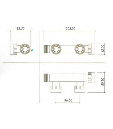 Colector PVC 1" 2 salidas.