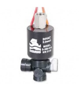 Solenoide Bermad S390, 3 vías, 24 vAC, NO, base plástico.