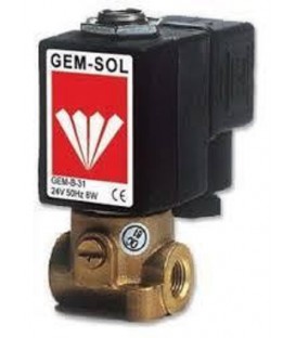 Solenoide Baccara GEMSOL, 3 VIAS, 24VAC N.C. 5,5W 2,0mm, base metálica.