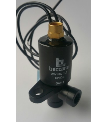 Solenoide BACCARA G75 3 VIAS 12VDC NO 1,2 MM. Base plástica,