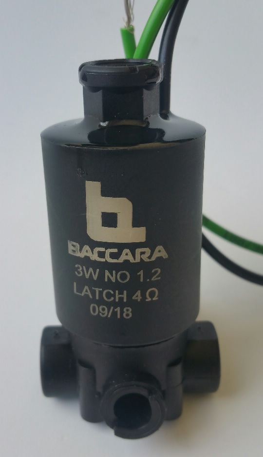 Solenoide G75-A BACCARA 9-12V DC latch 3 vías 2 hilos NO