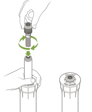 Los MP Rotator de Hunter pueden ser instalador en cuerpos de difusores de otras marcas, con el vástago rosca macho.